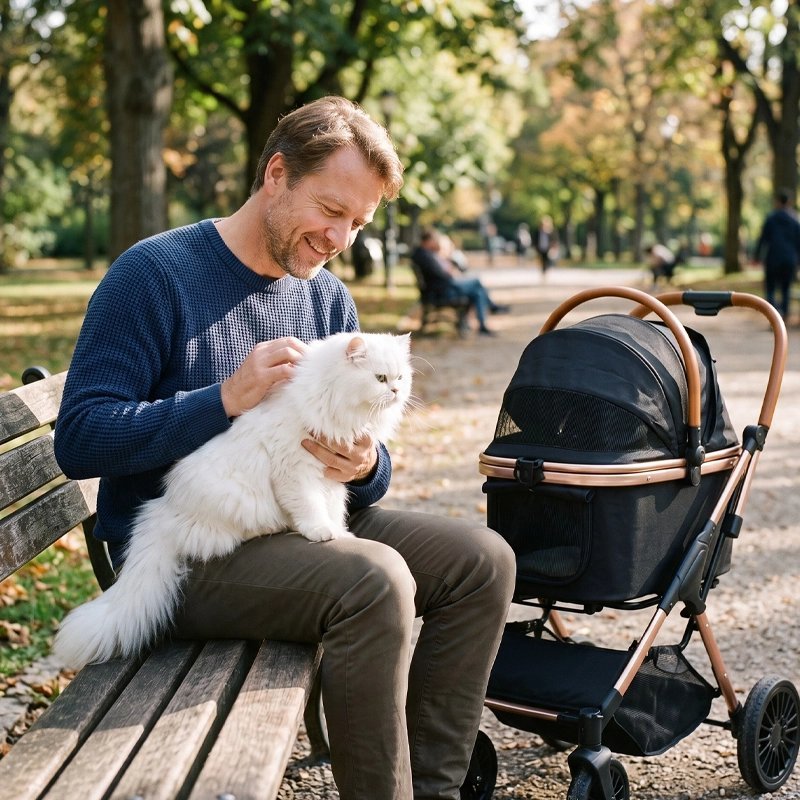 Poussette pour chat | Confort & Sécurité - Au comptoir des chats