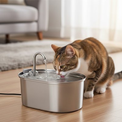 Fontaine à eau Chat | Filtration Continue - Au comptoir des chats