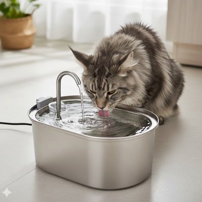 Fontaine à eau Chat | Filtration Continue - Au comptoir des chats