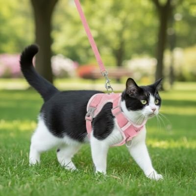 Harnais chat | Confort Ajustable - Au comptoir des chats