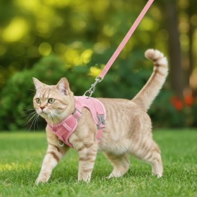 Harnais chat | Confort Ajustable - Au comptoir des chats