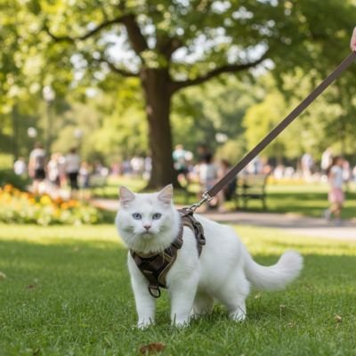 Harnais chat | Confort Ajustable - Au comptoir des chats